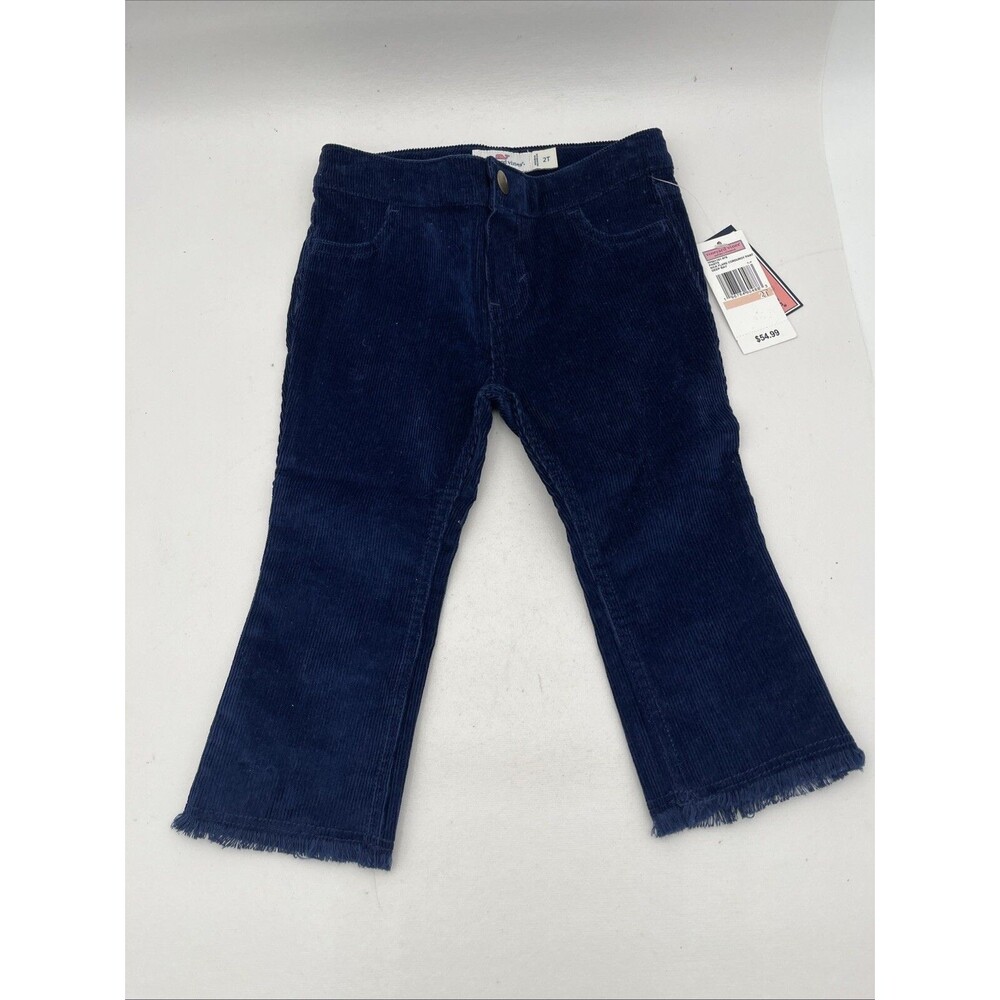 Lot 2/Vineyard vines pants kick flare Deep Bay corduroy 2T Navy Blue/White NWT